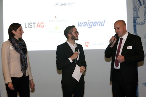 Stefan Weigand bei seiner Rede anlässlich des Niedersächsischen Wirtschaftspreises für die Firma Weigand-Transporte